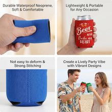 8 Pcs Insulated Neoprene Can Cooler Sleeves for Drink, Collapsible Beverages Drink Holders with Funny Quotes Beverage Cooler Sleeves Bulk for Soda Cans, Bottles, Bbqs, Party Favors (4.9 x 3.7 Inch)