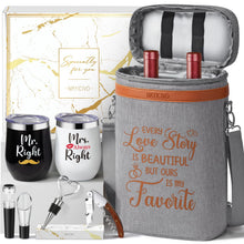 Birthday Gifts for Women Men - Mothers Day Wine Gift Baskets For Woman Mom, Her, Women, Friend, Wine Lovers, Self Care Package, Insulated Wines Tote Bag Carrier w/ Tumblers & Wines Accessories Set
