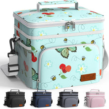 HOTOR Insulated Lunch Box for Men & Women - Leak-Proof Cooler Lunch Bag with 4 Pockets, Adjustable Strap, Ideal for Work, Picnic, Travel - Medium, Black, 10.2"×6.9"×8.5"