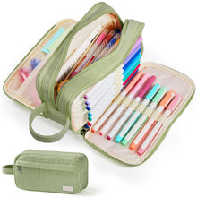 Sooez High Capacity Pencil Case, Soft Corduroy Pencil Pouch with 4 Compartments, Multiple Pockets, Large Pencil Bag with Sturdy Zipper, Cute Pencil Case Pouch Organizer for Student Teen Girls, Blue