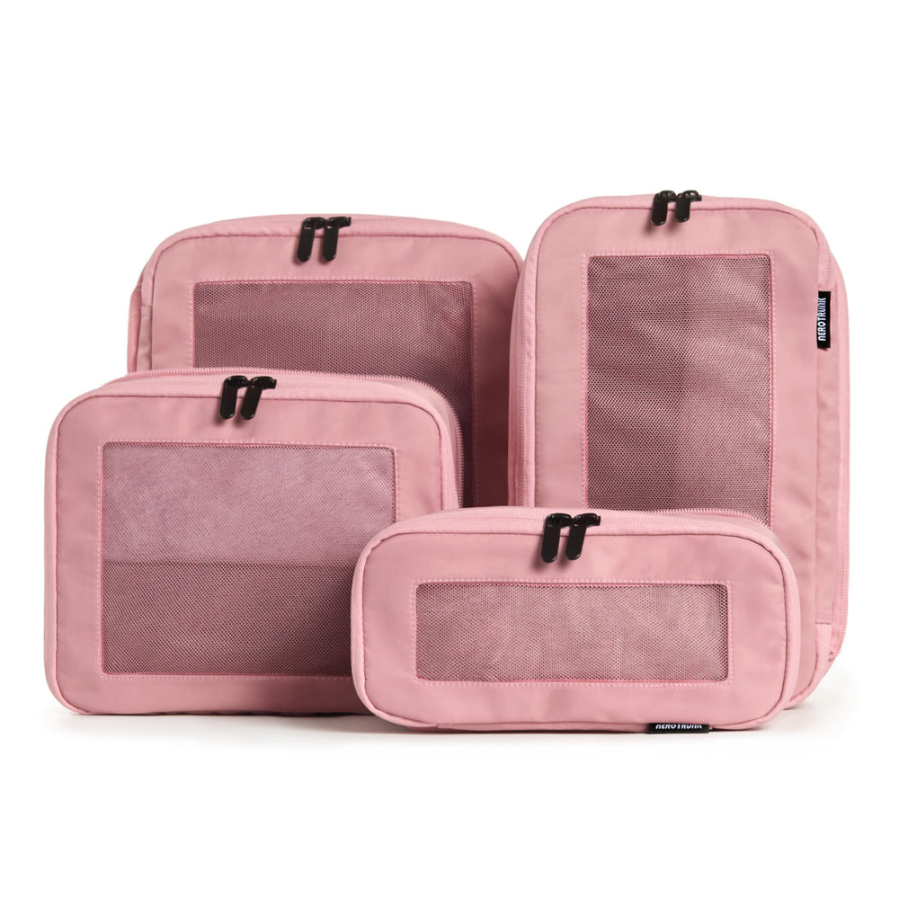Aerotrunk Compression Packing Cubes for Travel - Luggage Organizer Bags - Double Zipper Packing Cubes for Suitcases (6-Pack, Beige)