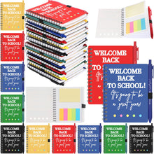 Dunzoom 40 Pcs Welcome Back to School Gifts Bulk Spiral Notebooks with Sticky Notes Motivational Pens First Day of School Notepads Party Favor for Teacher Student Classroom(Terrazzo Tones,Multicolor)