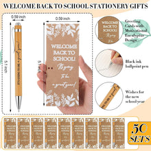 Dunzoom 50 Sets Welcome Back to School Gifts Include Greeting Cards and Inspirational Ballpoint Pens First Day of School Stationery Set for Teachers Students Reward Supplies(Paper,Fresh Style)