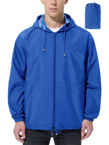 UIQUR Mens Rain Jacket Raincoat Windbreaker Running Waterproof Lightweight Packable with Hood Travel Hiking Cycling