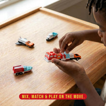Popular Playthings Magnetic Vehicles for Toddlers 1–3, Mini Mix or Match Car Toys, Snap‑Together Interchangeable Parts for Creative Play, Travel‑Friendly Set of 4
