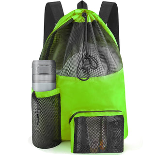 HOHOM Swim Mesh Beach Bag, Waterproof Gym Bags for Women and Men, Large Pool Bag Swimming Gear Drawstring Backpack
