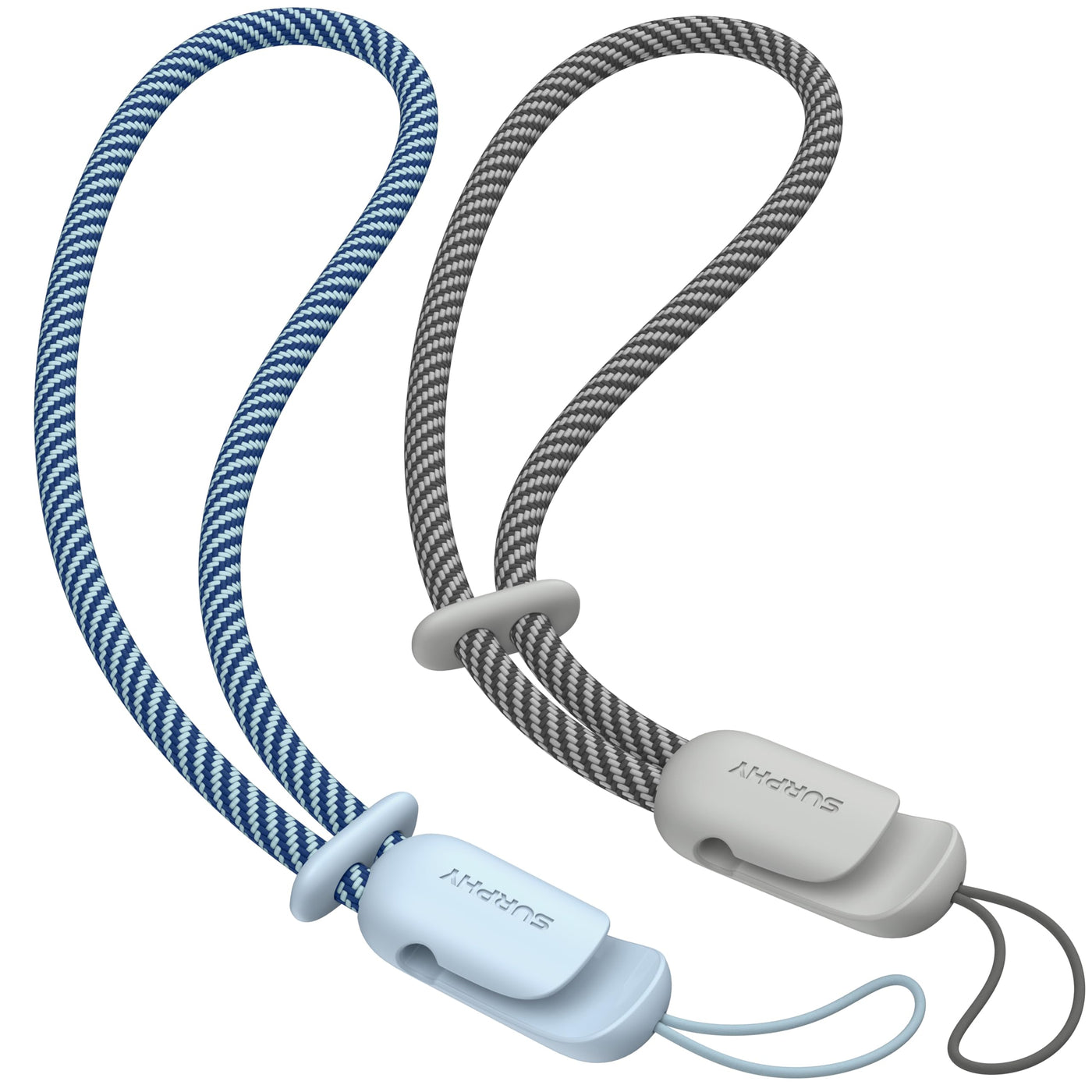 SURPHY 2 Pack Phone Lanyard for Cellphone Case, Phone Wrist Strap for Case, Cellphone Strap with 2-Color Braided, Charm Wrist Lanyard for Women and Men, Pink & Gray