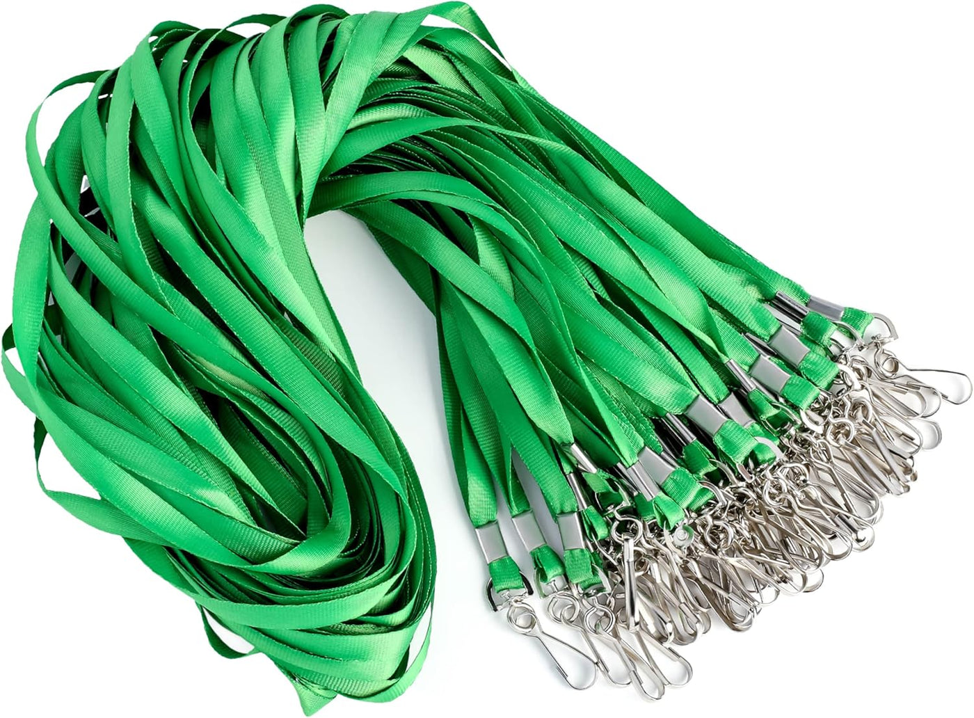 LOCONHA 50 Pack Green lanyards Lanyards for Id Badges Lanyards Safety Badge Lanyard 18" with Swivel Hook (50, Green)