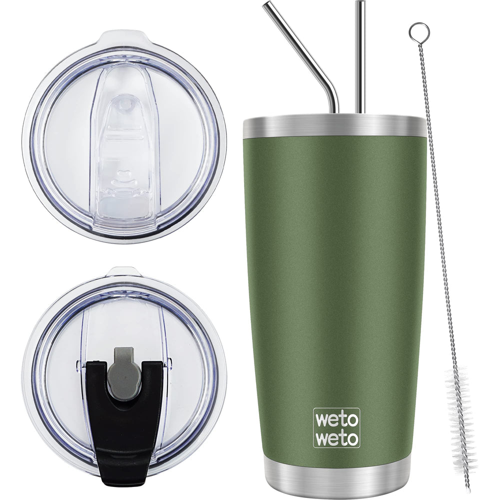 WETOWETO 20oz Tumbler, Stainless Steel Vacuum Insulated Coffee Travel Mug, Double Wall Powder Coated Insulated Coffee Mug Travel Mug with Lid Thermal Cup for Outdoor (Navy Blue, 1 Pack)