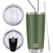 WETOWETO 20oz Tumbler, Stainless Steel Vacuum Insulated Coffee Travel Mug, Double Wall Powder Coated Insulated Coffee Mug Travel Mug with Lid Thermal Cup for Outdoor (Navy Blue, 1 Pack)