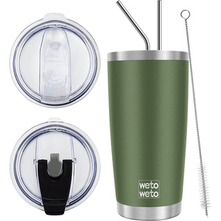 WETOWETO 20oz Tumbler, Stainless Steel Vacuum Insulated Coffee Travel Mug, Double Wall Powder Coated Insulated Coffee Mug Travel Mug with Lid Thermal Cup for Outdoor (Navy Blue, 1 Pack)