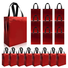 cabzymx 18 Pcs Glossy Iridescent Small Gift Bags Bulk, 8x3.9x9.8 In Non-woven Party Bags for Present with Sturdy Bases for Birthday, Wedding, Easter, Party, Holiday