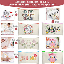 Legigo Blank Canvas Bag Zipper Pouch Makeup Bags Bulk - Multi-Purpose Canvas Pencil Pouch with Sturdy Zipper, Cosmetic Bag Travel Toiletry Bag for DIY Craft Projects, Storage (8.3 x 5 inches)