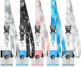 Avorast 5 Pack Cruise Lanyard for Ship Cards with Marble Pattern Cute Cruise Ship Lanyards with Waterproof ID Badge Holders for Keys, Cards Cruise Essentials for All Cruise Ships 2026, Mixed