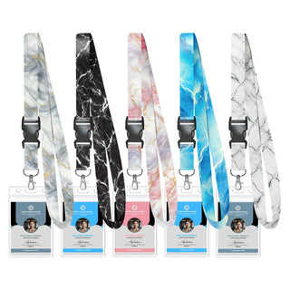 Avorast 5 Pack Cruise Lanyard for Ship Cards with Marble Pattern Cute Cruise Ship Lanyards with Waterproof ID Badge Holders for Keys, Cards Cruise Essentials for All Cruise Ships 2026, Mixed