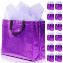KeerxunBag 12Pcs Reusable Gift Bags（Includes Tissue Paper） Gift bag with handle Birthdays Parties Holidays Weddings Medium 13x5x11in colorful Gift Bags