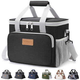 Lifewit Medium Lunch Bag, Insulated Lunch Box, Soft Cooler Cooling Tote for Adult Men Women, Black 12-Can (9L)