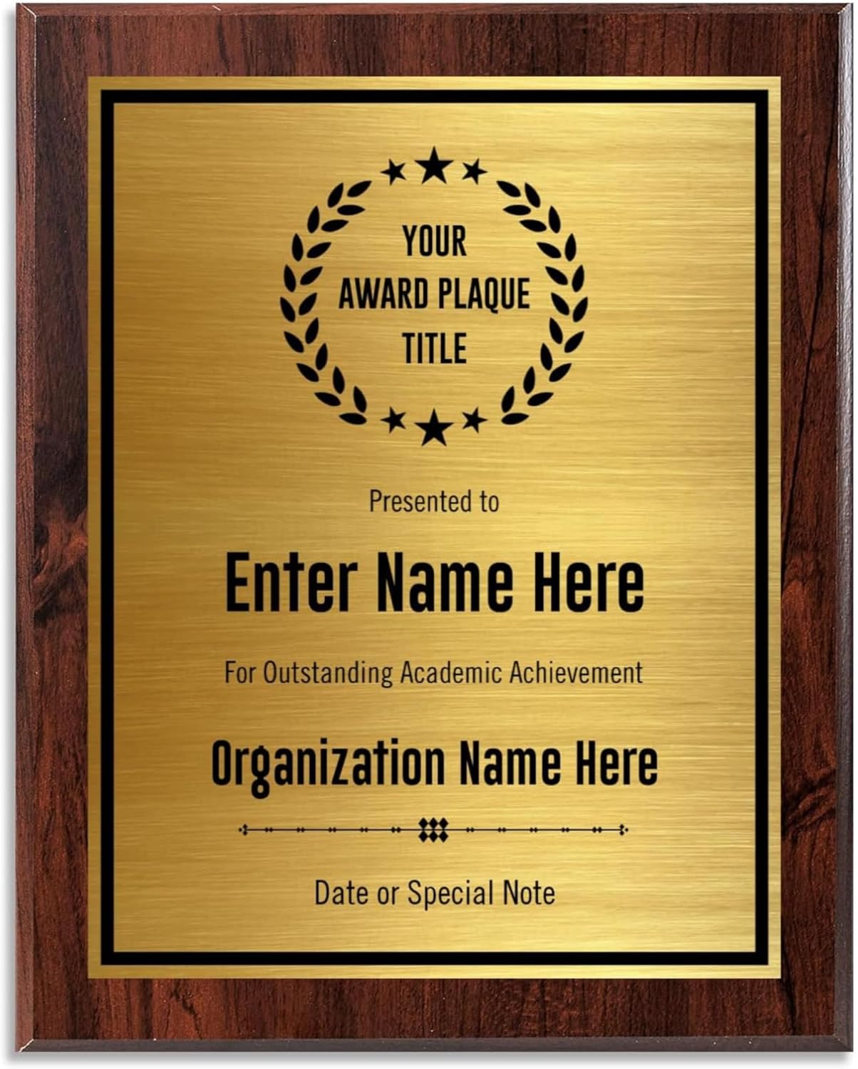 Custom Plaque - Add Title and Text - Award Plaque for Employee of the Month, Perfect as Retirement Plaque, Thank You, Service Recognition and Appreciation Gifts - Personalized Plaque for Men/Women (UV Print Gold/Black Plate, 6" X 8")
