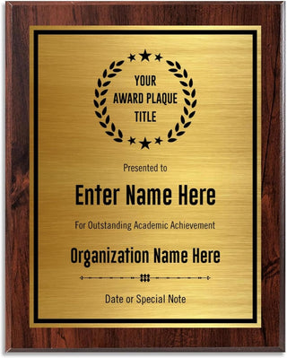 Custom Plaque - Add Title and Text - Award Plaque for Employee of the Month, Perfect as Retirement Plaque, Thank You, Service Recognition and Appreciation Gifts - Personalized Plaque for Men/Women (UV Print Gold/Black Plate, 6" X 8")