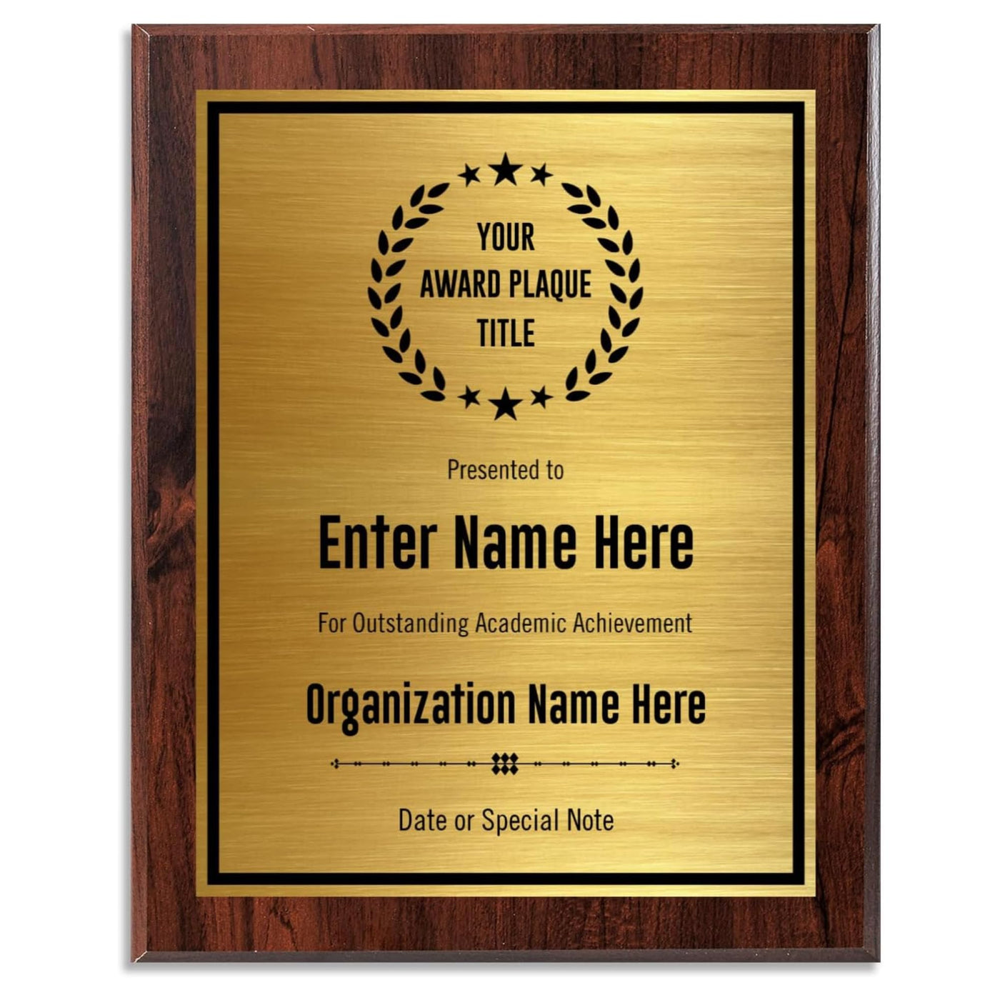 Custom Plaque - Add Title and Text - Award Plaque for Employee of the Month, Perfect as Retirement Plaque, Thank You, Service Recognition and Appreciation Gifts - Personalized Plaque for Men/Women (UV Print Gold/Black Plate, 6" X 8")