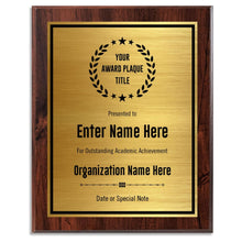 Custom Plaque - Add Title and Text - Award Plaque for Employee of the Month, Perfect as Retirement Plaque, Thank You, Service Recognition and Appreciation Gifts - Personalized Plaque for Men/Women (UV Print Gold/Black Plate, 6" X 8")