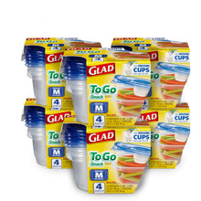 Glad GladWare Medium Rectangle Food Storage Containers with Lids, BPA Free Plastic for Soups Salads and Meal Prep, Airtight Leak Resistant, Microwave Dishwasher Freezer Safe, 24 Oz, 5 Count