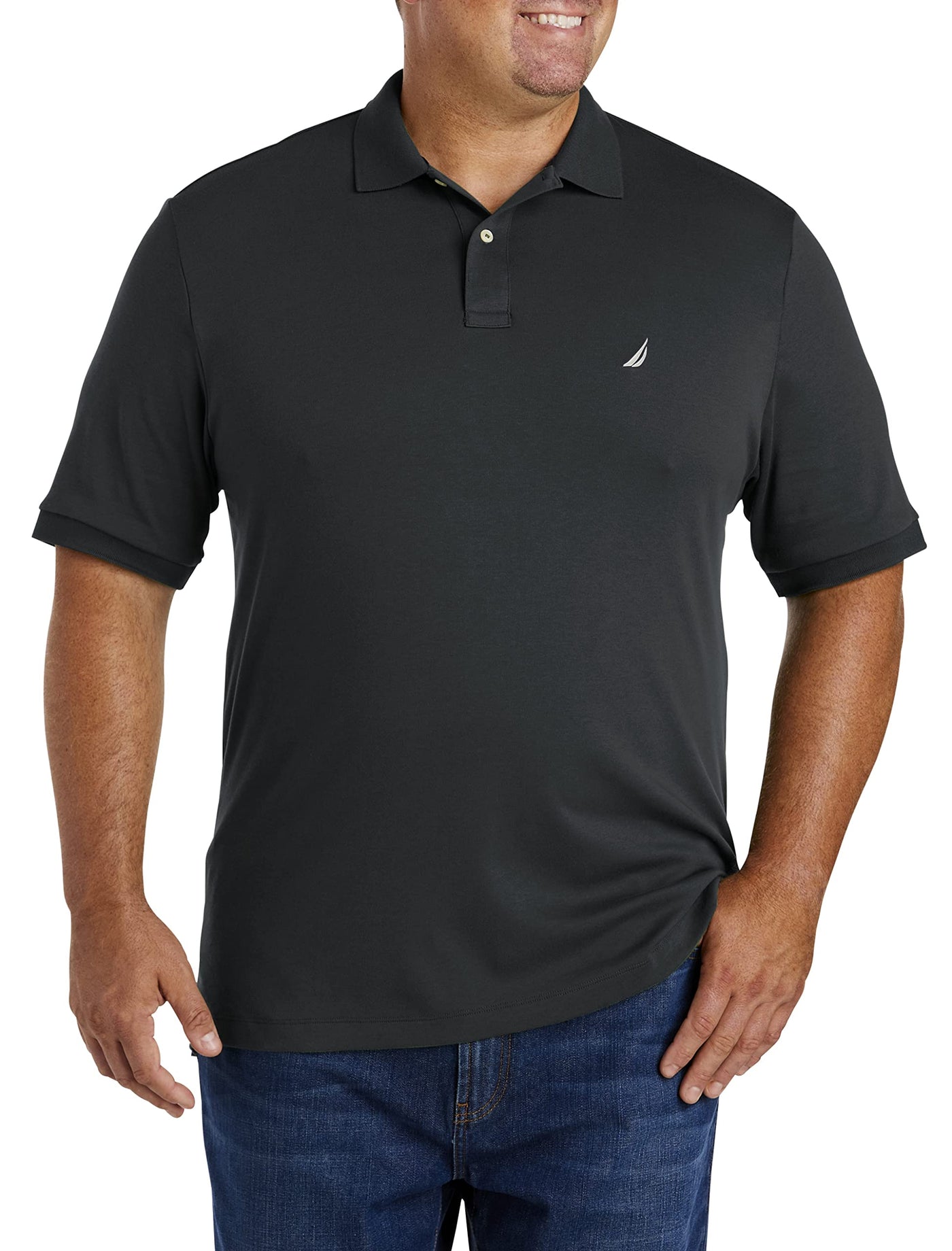 Nautica Men's Classic Fit Short Sleeve Dual Tipped Collar Polo Shirt