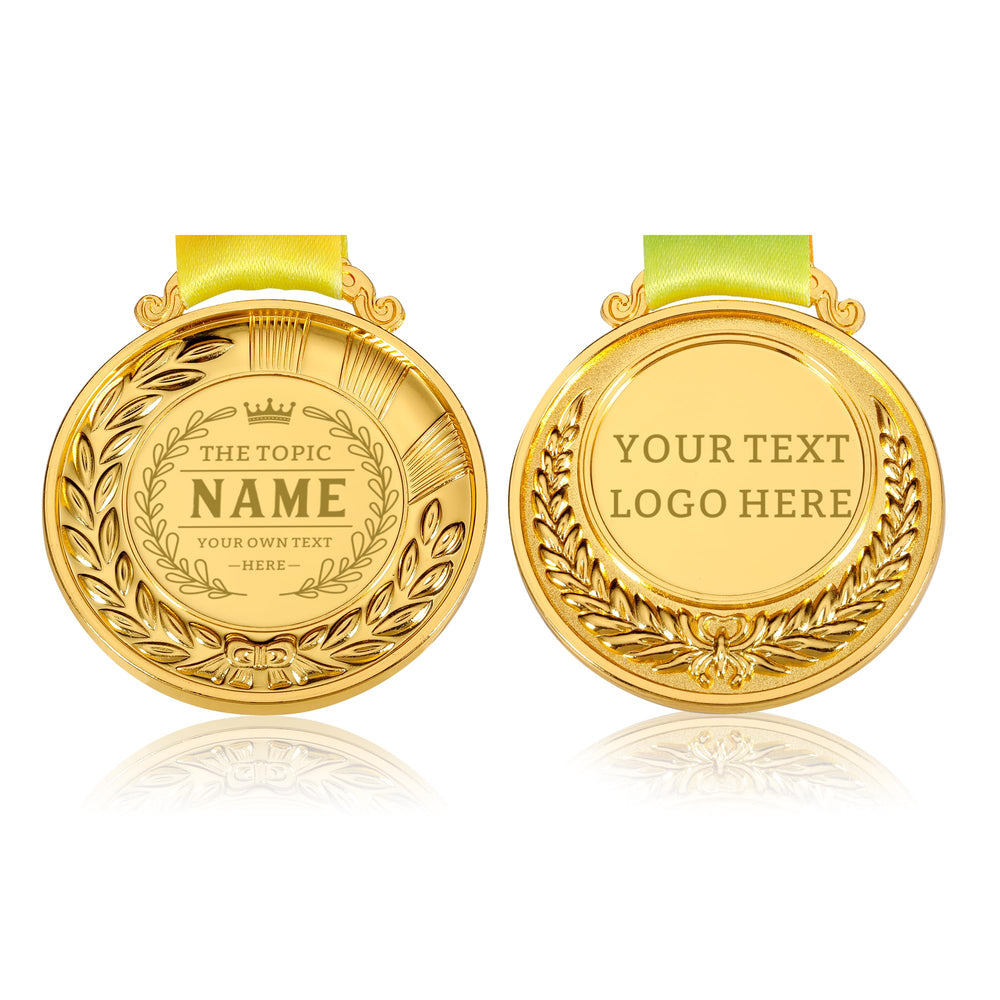 Custom Medals for Awards with Logo Text Make Your Own Medals for Kids Adults Personalized Medals for School Sports Office Team Rewards Party Favors Customized Medallions with Neck Ribbon