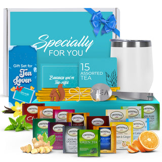 Modern Elegance Tea Tumbler Gift Set for Women, Teal