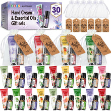 AZEN 30 Sets Bulk Gifts, Hand Cream and Lip Balm Bulk Set with Organza Bag Thank You Card, Baby Shower Wedding Gift for Guests, Bridal Wedding Favors for Guests, Mothers Day Gifts Stocking Stuffers