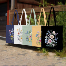 Decohim Multiple Packs Floral Japanese Print Canvas Tote Bag Reusable Grocery Bags Gifts for Women Girls Birthday Christmas