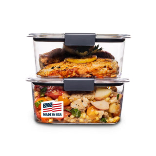 Rubbermaid Brilliance Tritan Plastic Food Storage Containers BPA Free Airtight Lids Ideal for Lunch Meal Prep & Leftovers Set of 5 (3.2 Cup)