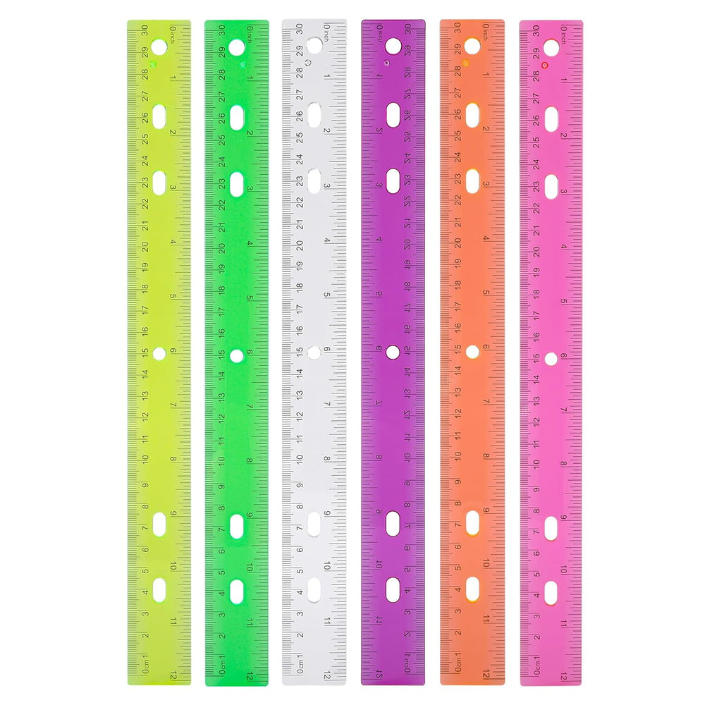 Ruler 12 Inch,Kid Rulers for School,Rulers Bulk for Classroom 8 Pack