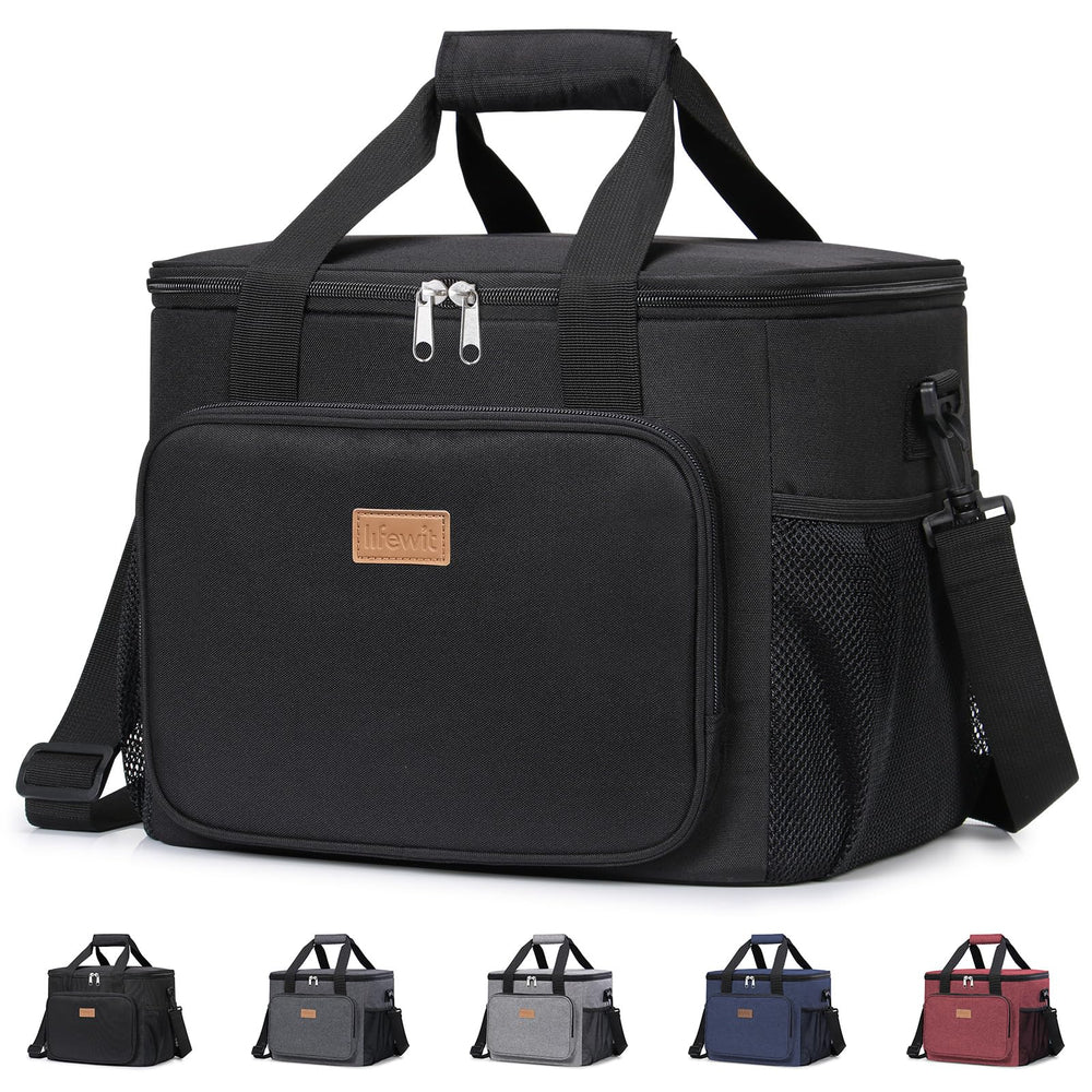 Lifewit Medium Lunch Bag, Insulated Lunch Box, Soft Cooler Cooling Tote for Adult Men Women, Black 12-Can (9L)