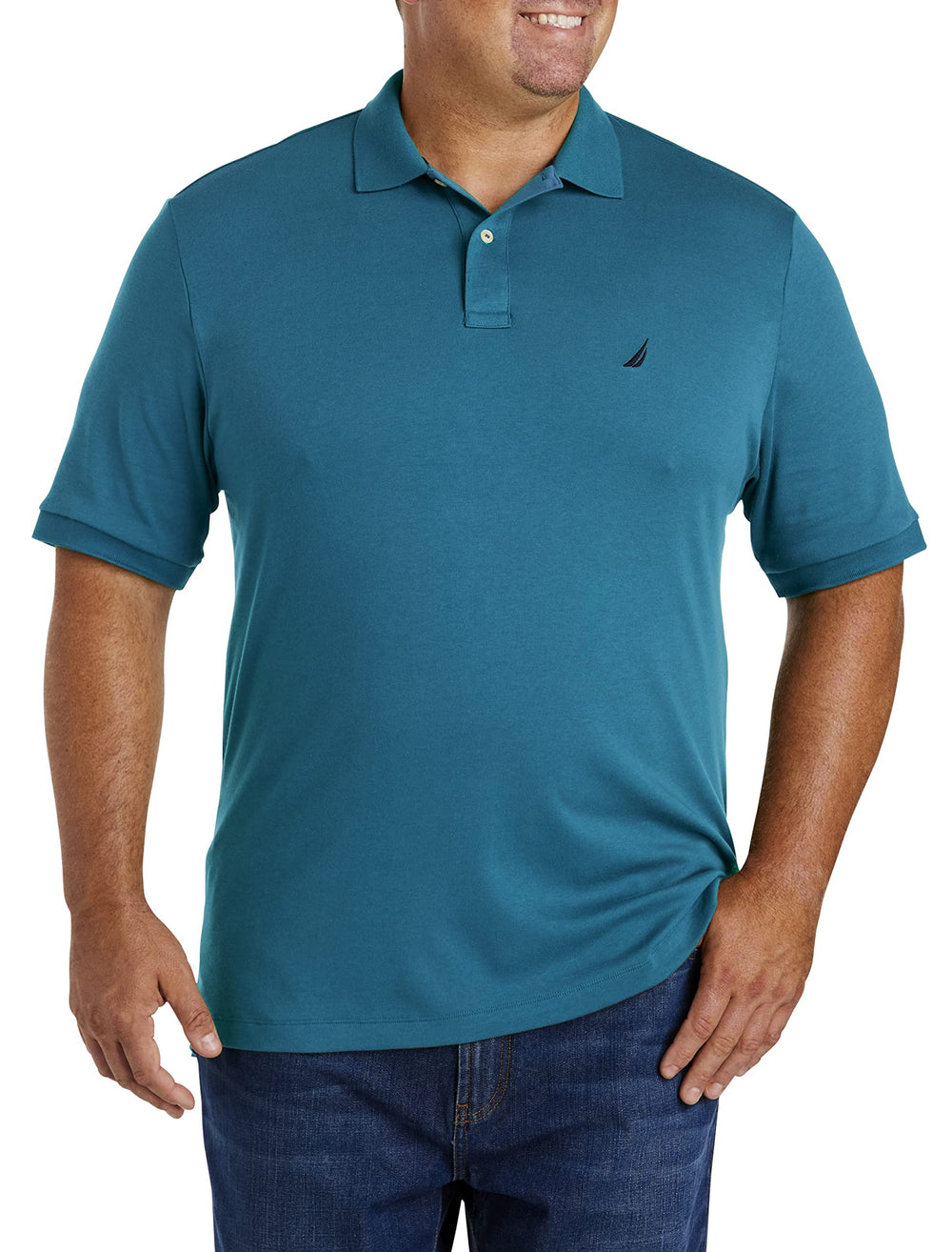 Nautica Men's Classic Fit Short Sleeve Dual Tipped Collar Polo Shirt