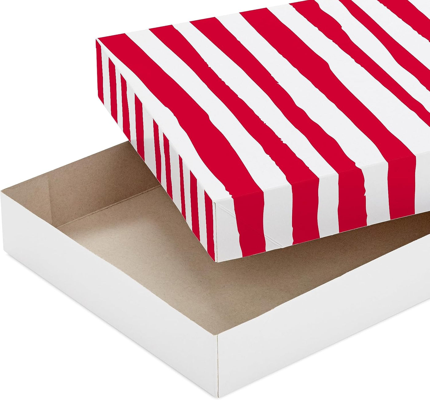 Hallmark Christmas Shirt Boxes for Presents (10 Clothes Boxes with Lids: 3 Small 11", 5 Medium 14", 2 Large 16") Red and White Stripes, Green Tree with Rainbows, Joy, Very Merry
