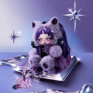 POP MART SKULLPANDA × My Little Pony Series Plush Doll Cute Keychain Blind Box Mystery Box Figures, Collectible Toys Bag Charms, Holiday Birthday Gifts for Girls and Boys, Single Box