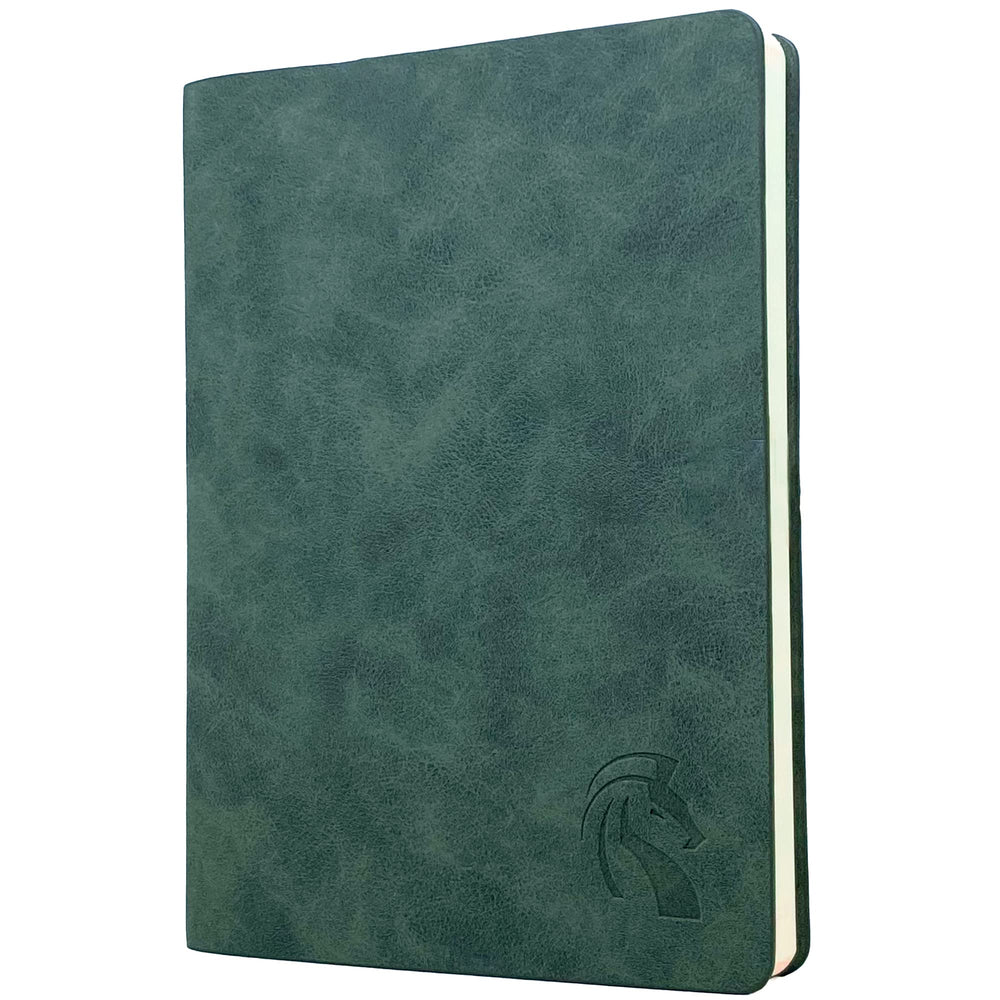 LeStallion Nice Black Notebook Ruled - Soft Cover Faux Leather Journal - 120GSM Premium Writing Paper - 200 Numbered Pages - A5 High End Black Journal Lined - Black Leather Journal For Men & Women