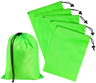 PALTERWEAR Drawstring Bag with Toggle - Nylon Cinch and Ditty Pouch - Six Pack (Black, 6 x 8 Inch, Set of 6)