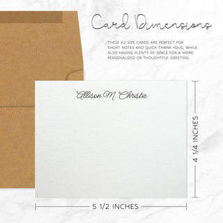 Personalized Note Cards – Custom Flat Stationery Set with Name – Personalized Thank You Cards – Elegant Personalized Stationery for Women (Allison Christie)