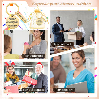 Yinkin 72 Pcs Employee Appreciation Gifts Bulk Staff Thank You Gifts Organza Bags with Cards for Coworkers Graduation Favors