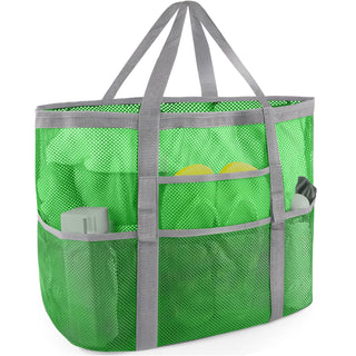 SRISE Mesh Beach Bag - Large Beach Tote Bag for Family Beach Bag for Toys & Vacation Essentials