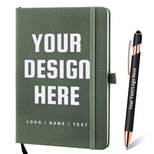 Personalized Notebook and Pen, Custom Notebooks Cover with Logo/Text/Image, Customizable A5 & A6 Leather Notebook, Lined Journals Present for Business Students Teacher (200 Lined Pages)
