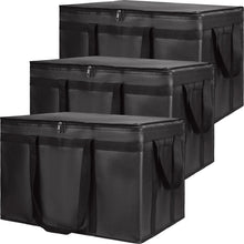Insulated Food Delivery Bag, XXXL Insulated Reusable Grocery Cooler/Hot Bags, Tote Bag for Shopping/Travel/Doordash, Catering Bag Doordash 22x14x13, Black, 1-Pack