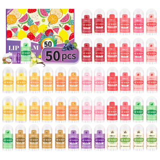 Mini Lip Balm 25 Pack, Natural Lip Balms with Vitamin E and Coconut Oil. Moisturizes for Dry Lips, Perfect for Christmas Gifts, Party Favors, Gift Bags and Small Gifts-13 Flavors