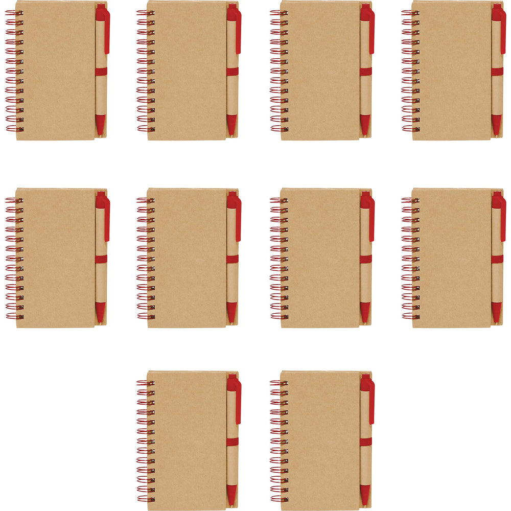 DISCOUNT PROMOS Custom Mini Spiral Notebooks with Black Ink Pens Set of 10/50/100, Personalized Bulk Pack - Perfect for School, Office, Business, Home - Green