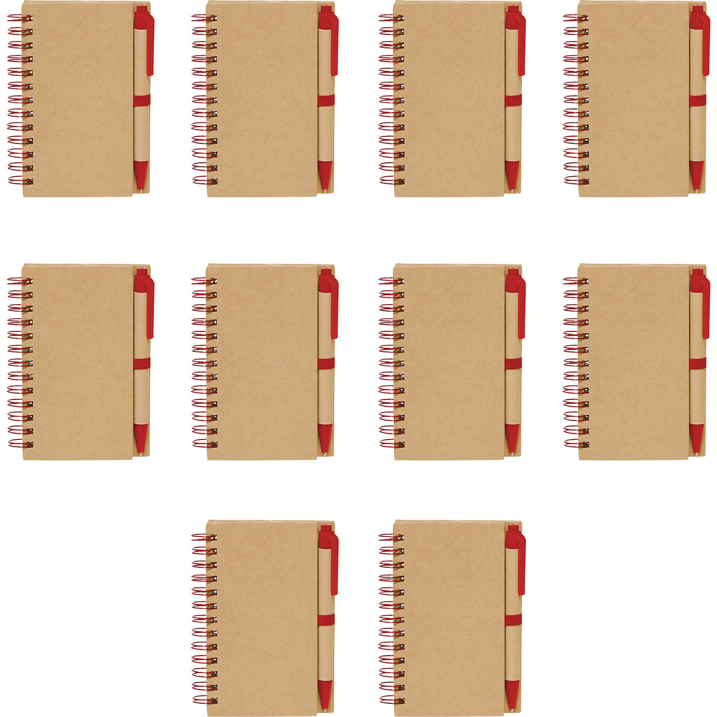 DISCOUNT PROMOS Custom Mini Spiral Notebooks with Black Ink Pens Set of 10/50/100, Personalized Bulk Pack - Perfect for School, Office, Business, Home - Green