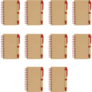 DISCOUNT PROMOS Custom Mini Spiral Notebooks with Black Ink Pens Set of 10/50/100, Personalized Bulk Pack - Perfect for School, Office, Business, Home - Green