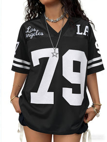 Jersey Shirts for Women Oversized Graphic Tees Men Y2K Tops V Neck Cute Streetwear T Shirt Football Jersey