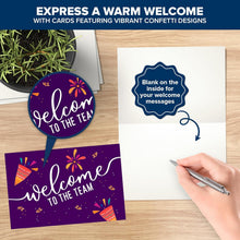 Decorably 24 Pack 6x4in Welcome to the Team Cards for New Employees with Envelopes and Stickers, 6 Festive Designs for Colleagues, Onboarded Staff, Crew, Blank Inside - Business, Gifting, Mailing